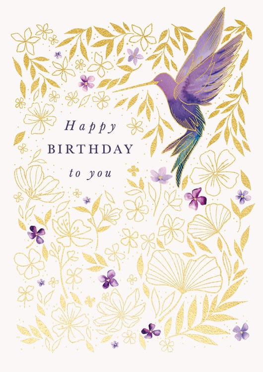 Notes & Queries Cards Hummingbird Ling Birthday Greeting Card