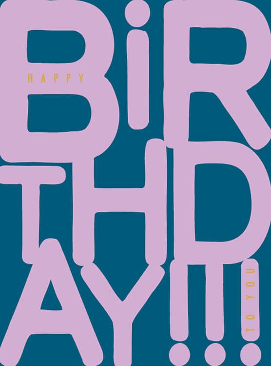 Notes & Queries Cards Pink Letters Birthday Greeting Card