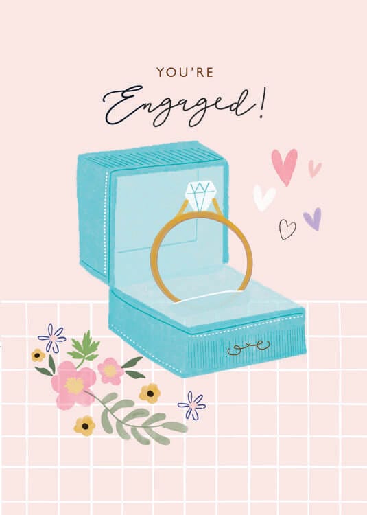 Notes & Queries Cards Ring Box Engagement Greeting Card