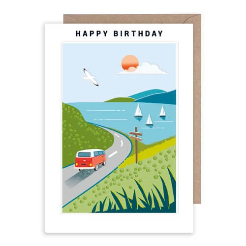 Notes & Queries Cards VW Bus Birthday Greeting Card