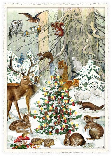 Notes & Queries Cards Winter Animals Postcard