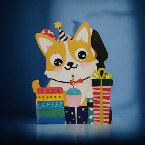 Notes & Queries Cards Wobbly Dog Gift Birthday Greeting Card