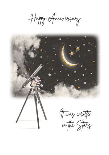 Notes & Queries Cards Written Stars Anniversary Greeting Card