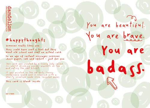 Notes & Queries Cards You Are Badass Friendship Greeting Card