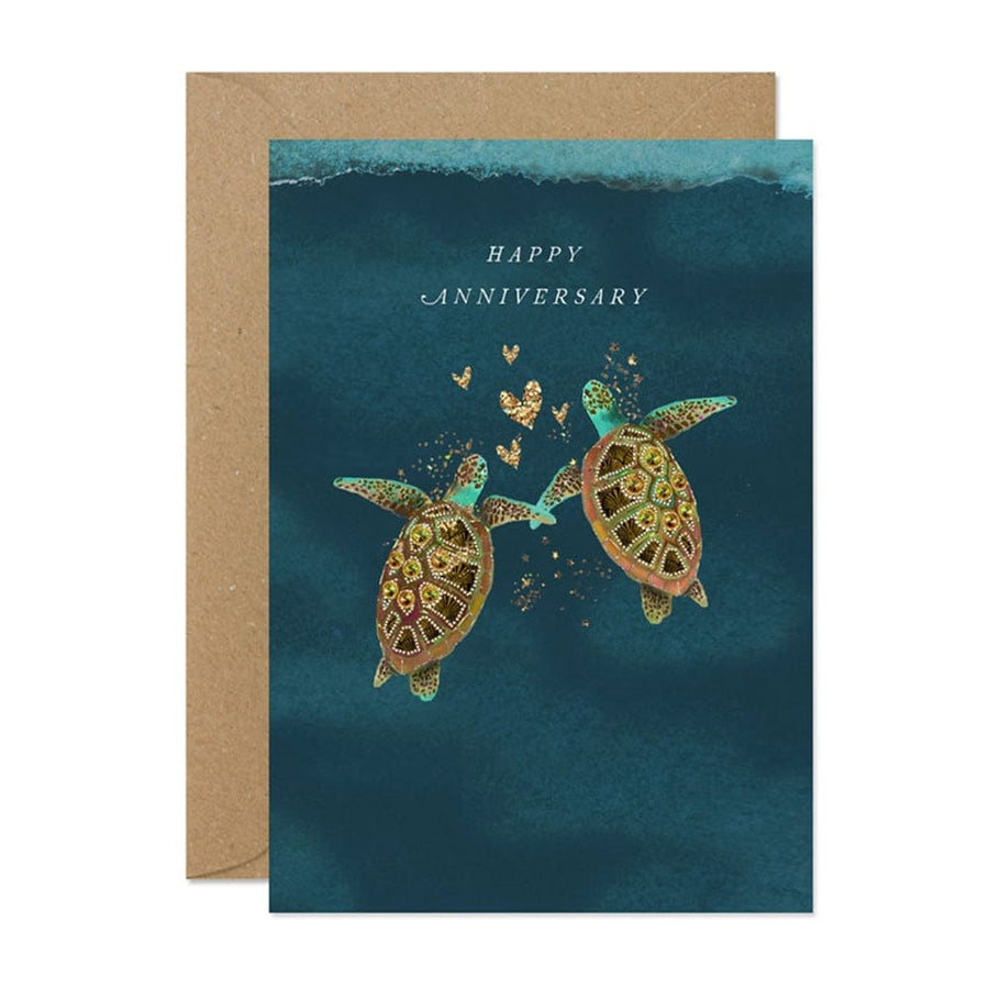 Notes & Queries Greeting Card Anniversary Turtles Greeting Card