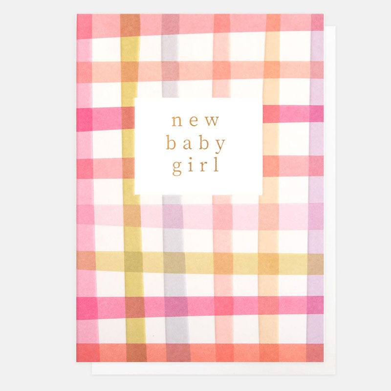 Notes & Queries Greeting Card Baby Girl Plaid Greeting Card