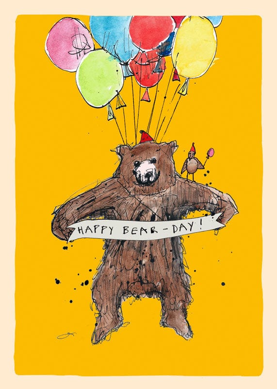 Notes & Queries Greeting Card Birthday Bear Greeting Card