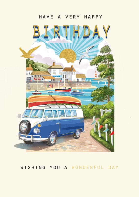 Notes & Queries Greeting Card Birthday Vw Bus Greeting Card