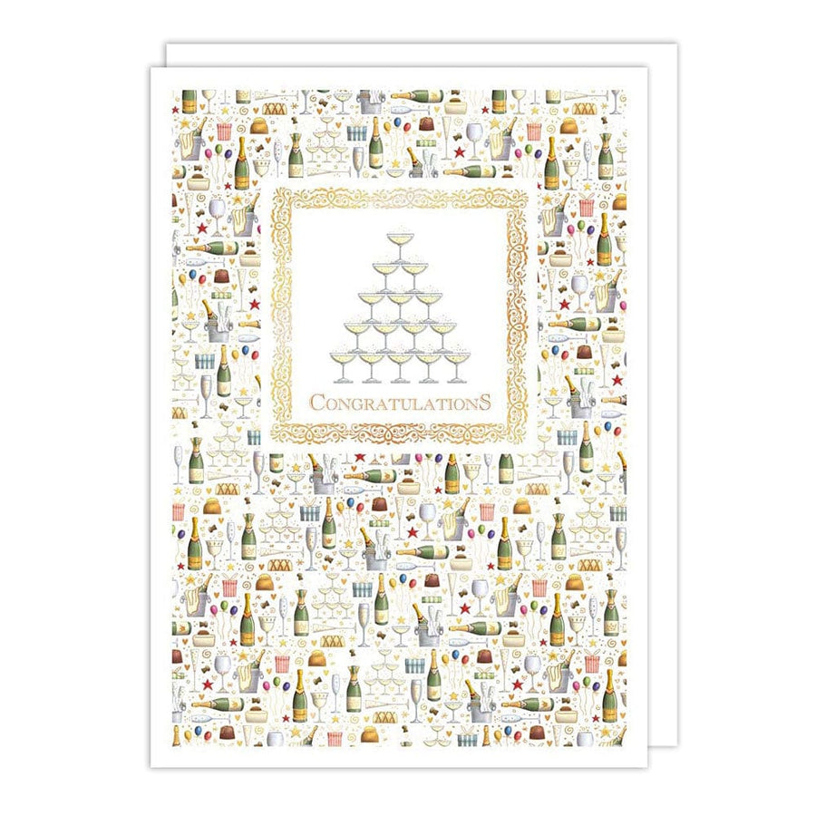 Notes & Queries Greeting Card Champagne Toast Congratulations Card