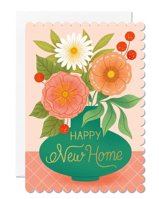 Notes & Queries Greeting Card New Home Vase Greeting Card