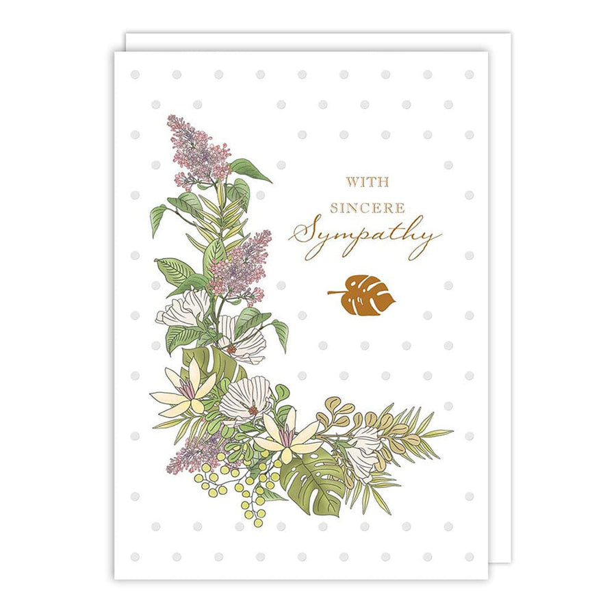 Notes & Queries sympathy card Floral Leaf Sympathy Card