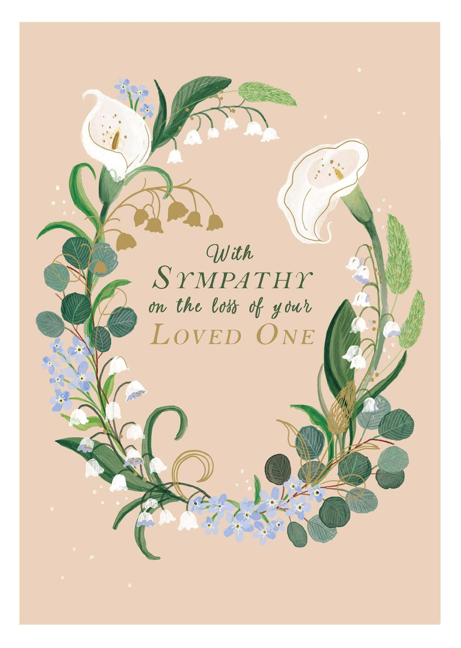 Notes & Queries sympathy card Floral Sympathy Card