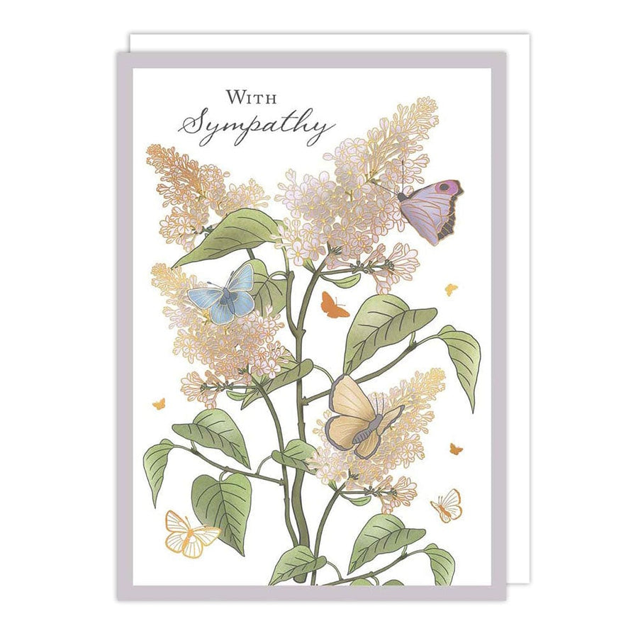 Notes & Queries sympathy card Lilac Butterfly Sympathy Card