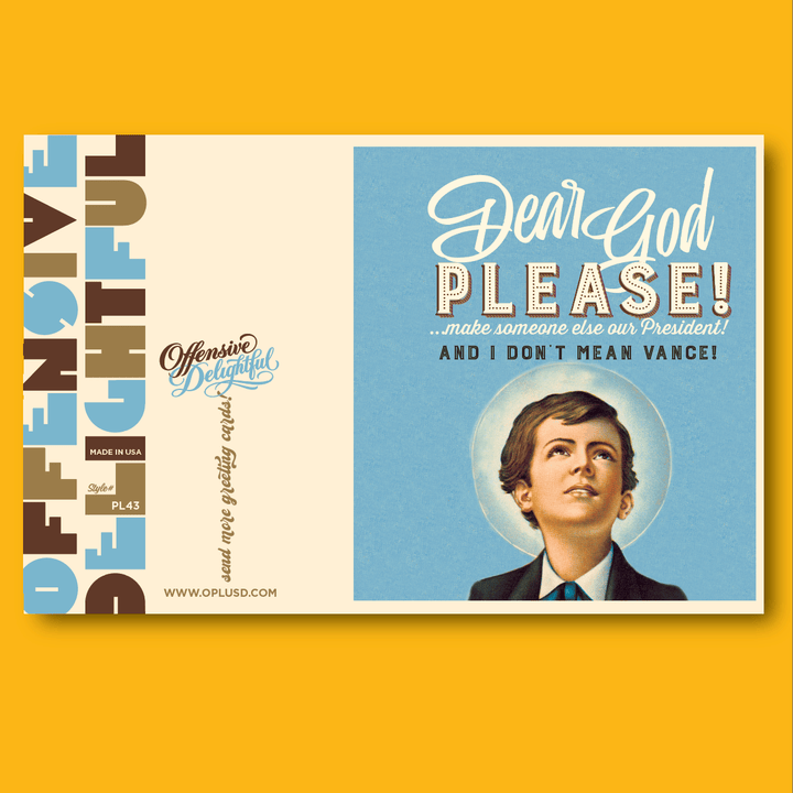 offensivedelightful Cards Dear God... Not Vance Card