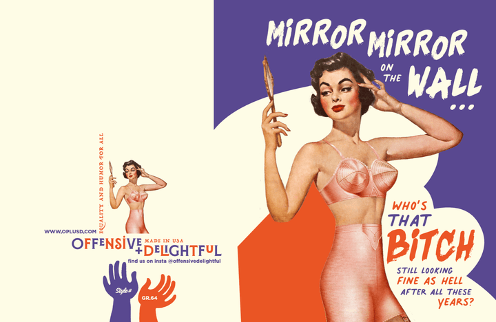OffensiveDelightful Cards MIRROR MIRROR Birthday Card