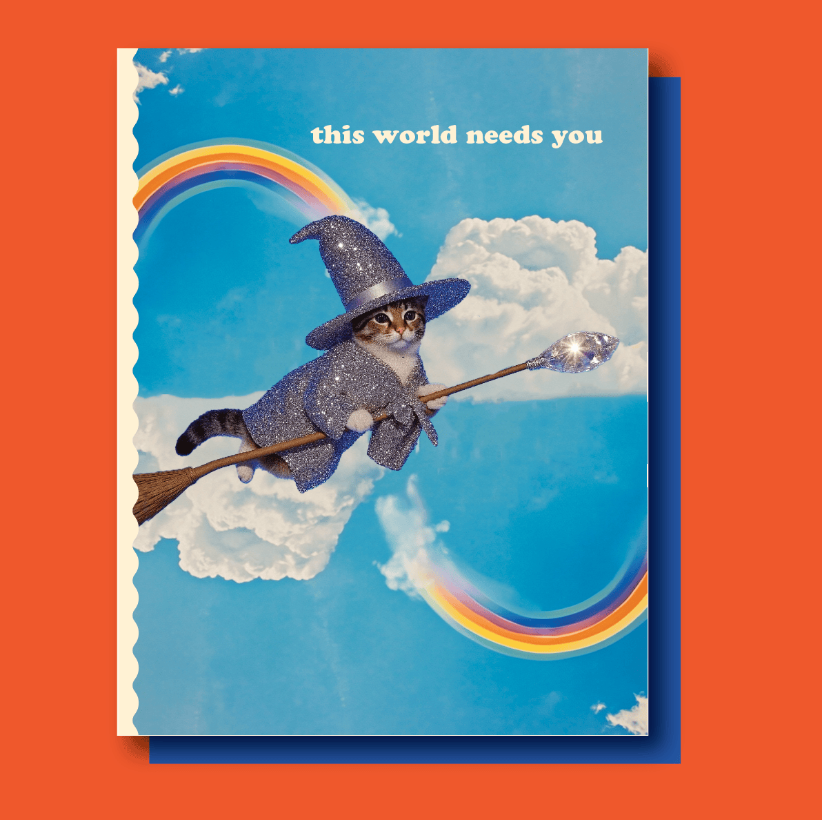 offensivedelightful Cards Sparkle Rainbow Cat Card