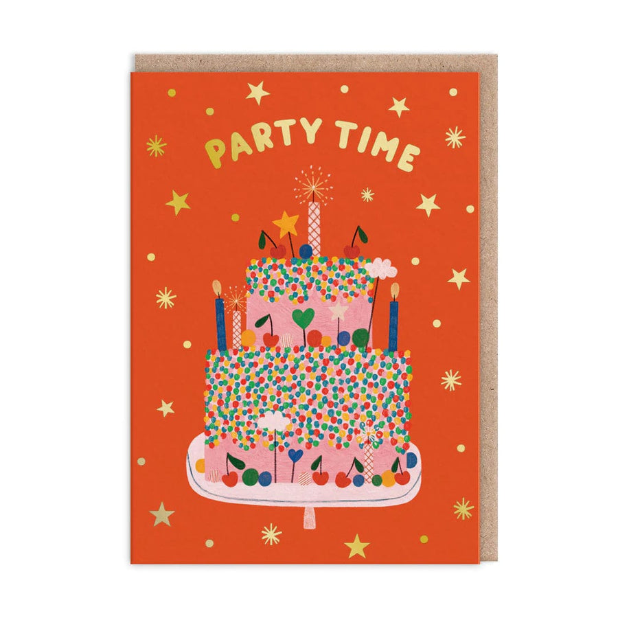 Ohh Deer Greeting Card Party Time Red Cake Birthday Card