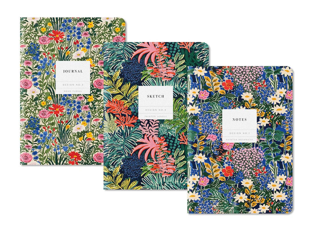 Ohh Deer Notebook Kaleido Set No.1 | 3 Pack Stitched A5 Notebooks