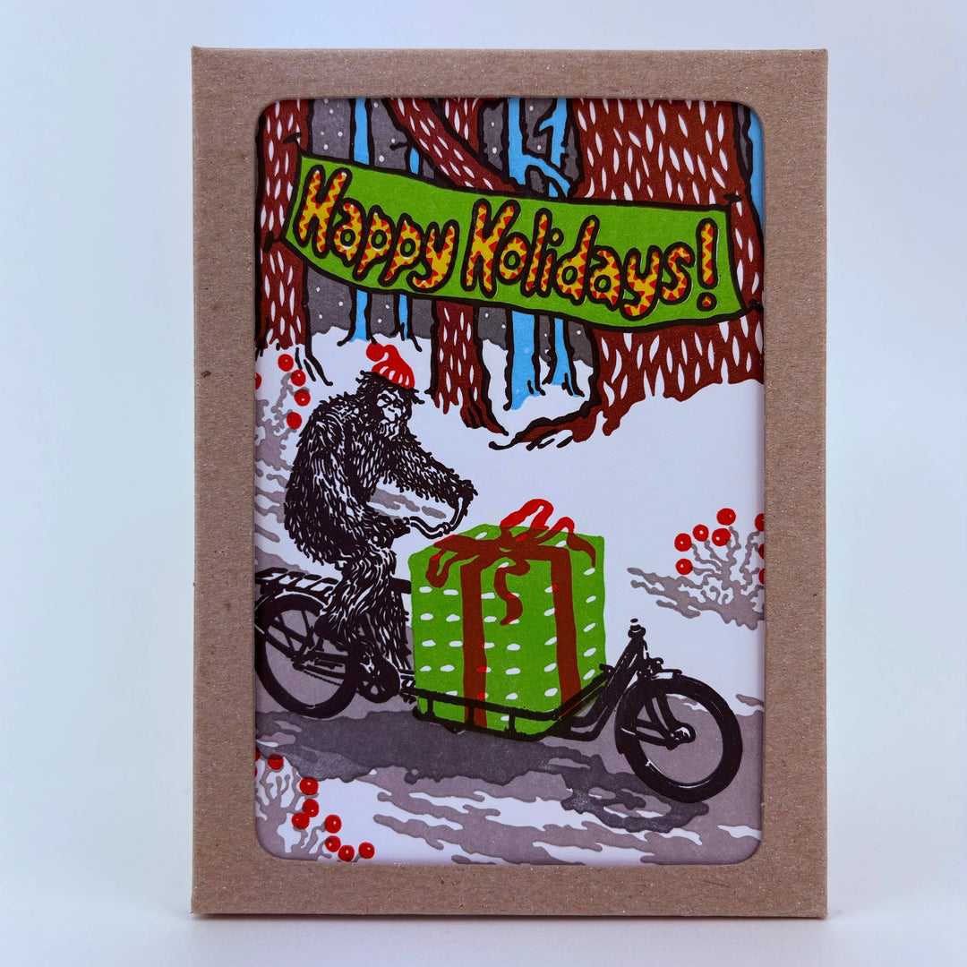 Old School Stationers Cards Holiday Special Delivery Sasquatch Express Boxed Card Set
