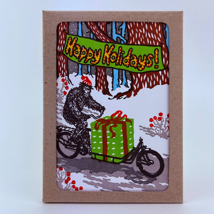 Old School Stationers Cards Holiday Special Delivery Sasquatch Express Boxed Card Set