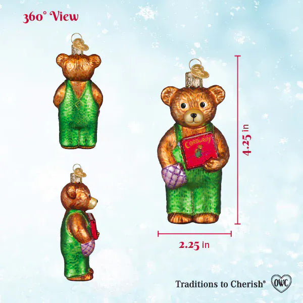 Old World Christmas Gifts Corduroy Holding Book Ornament