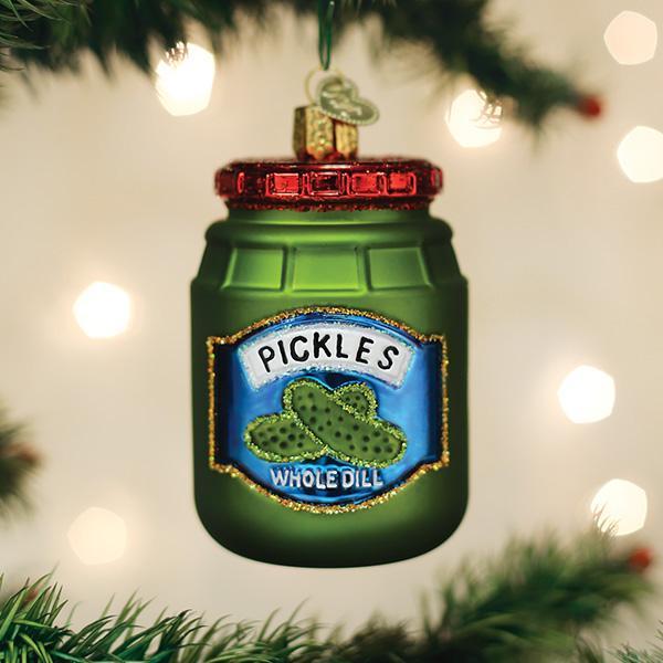 Old World Christmas Gifts Jar Of Pickles Ornament