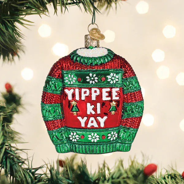 Old World Christmas Gifts Yippee Ki Yay Sweater Ornament