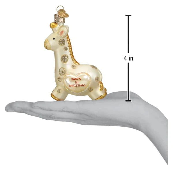 Old World Christmas Holiday Baby's First Christmas Giraffe Ornament