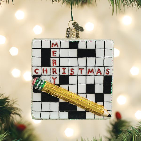 Old World Christmas Holiday Crossword Puzzle Ornament