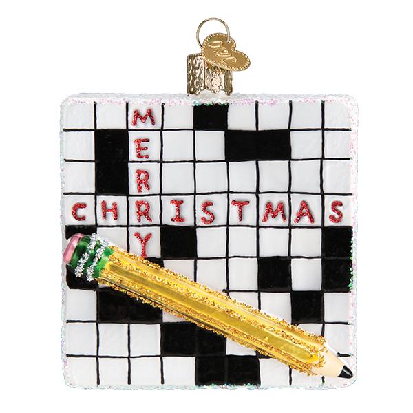 Old World Christmas Holiday Crossword Puzzle Ornament