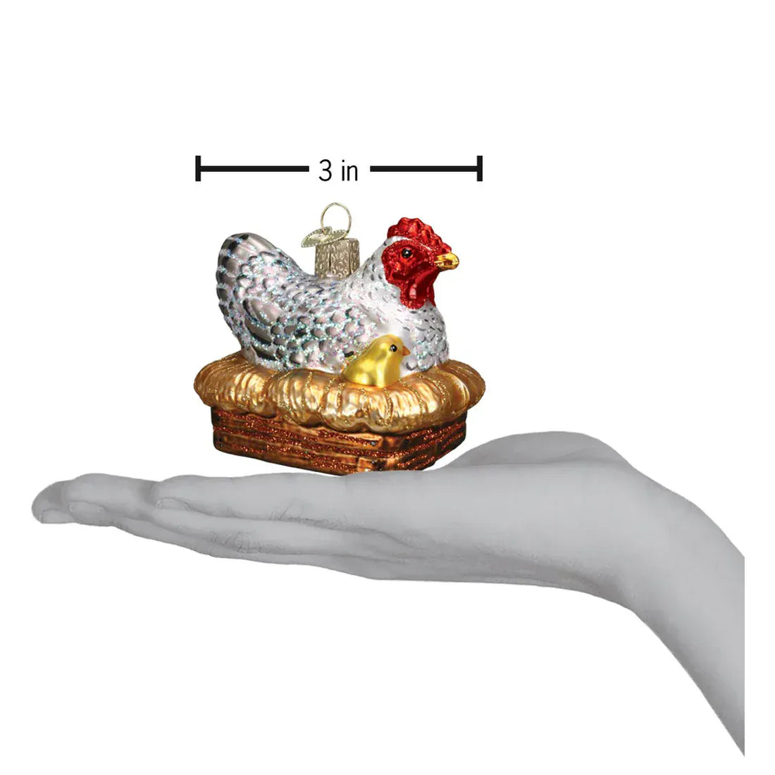 Old World Christmas Holiday Hen On Nest Ornament