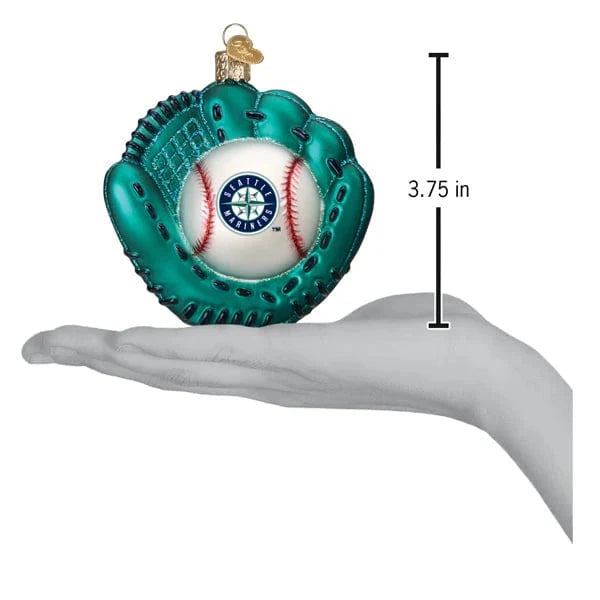 Old World Christmas Holiday Mariners Baseball Mitt Ornament