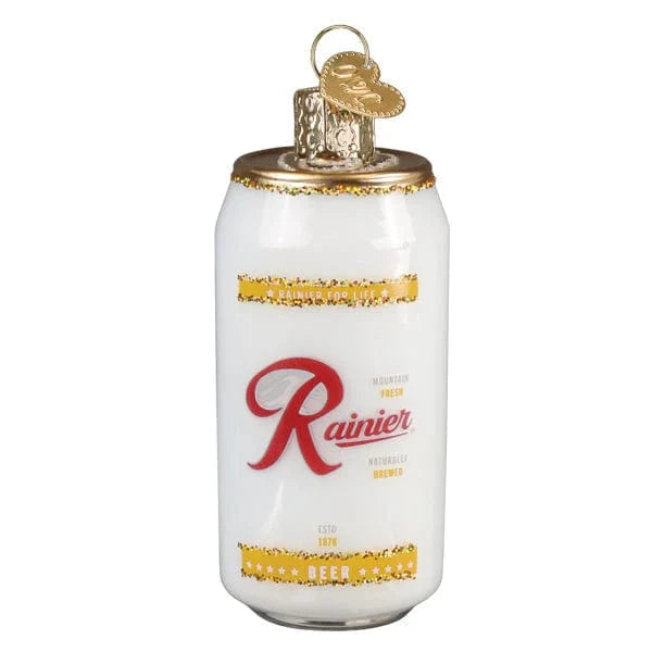 Old World Christmas Holiday Rainier Beer Can Ornament
