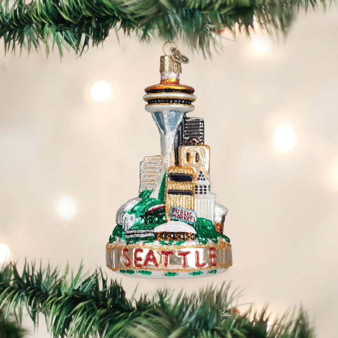 Old World Christmas Holiday Seattle Skyline Ornament