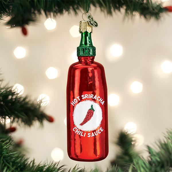 Old World Christmas Holiday Sriracha Sauce Ornament