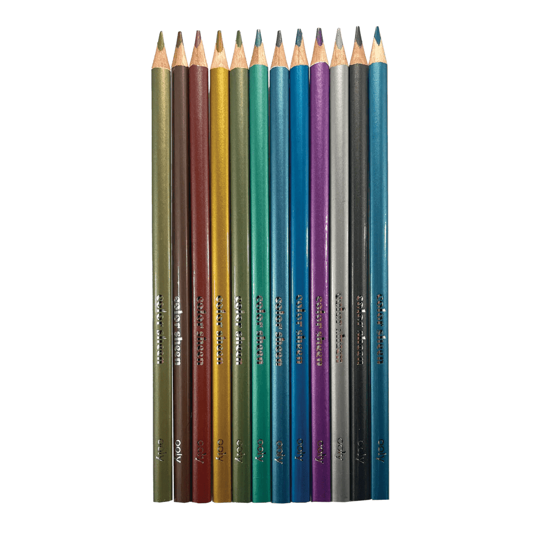 OOLY Art Supply Color Sheen Metallic Colored Pencils - Set of 12