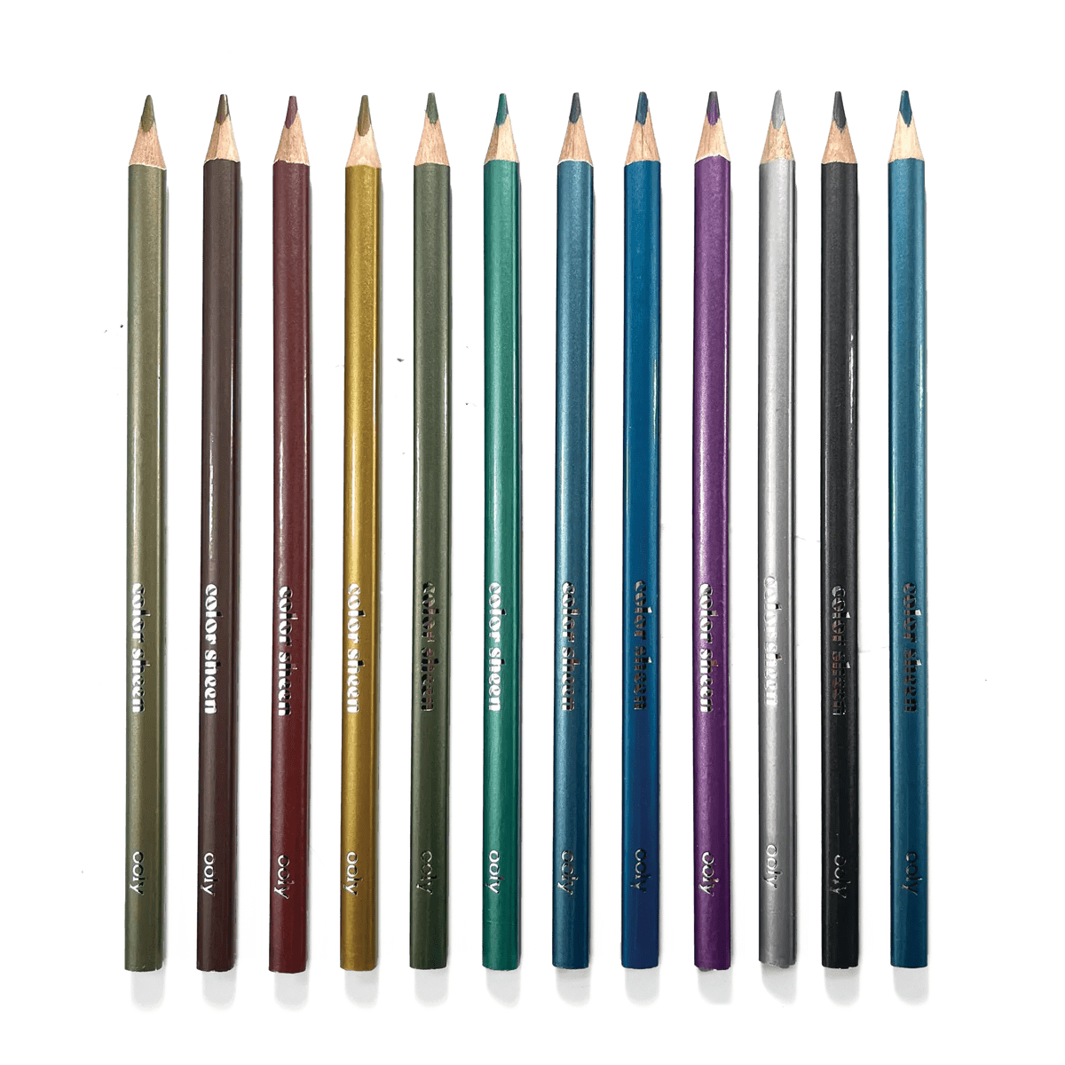 OOLY Art Supply Color Sheen Metallic Colored Pencils - Set of 12