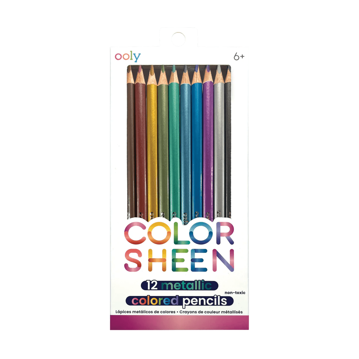 OOLY Art Supply Color Sheen Metallic Colored Pencils - Set of 12