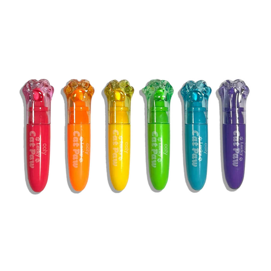 OOLY Lucky Cat Paw Scented Neon Highlighters - Set of 6 | OOLY