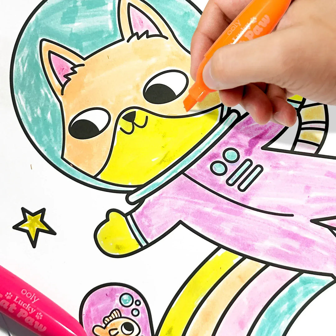 OOLY Lucky Cat Paw Scented Neon Highlighters - Set of 6 | OOLY