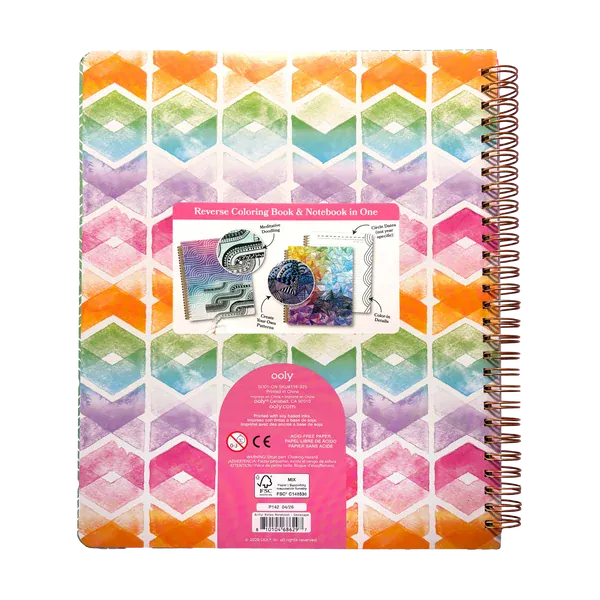 OOLY Paper Artful Notes Reverse Coloring Notebook - Geoscape