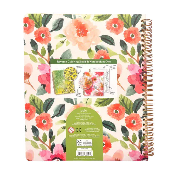OOLY Paper Artful Notes Reverse Coloring Notebook - Wildscape