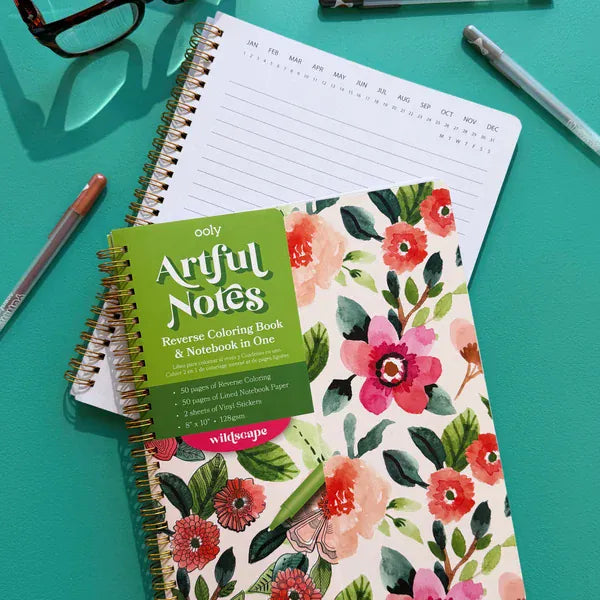OOLY Paper Artful Notes Reverse Coloring Notebook - Wildscape