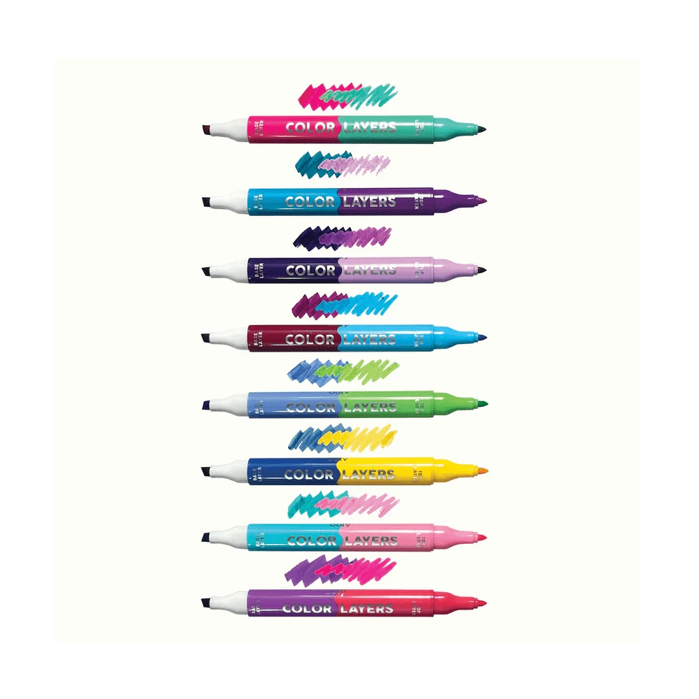 OOLY Paper Color Layers Double Ended Layering Markers - Set of 8