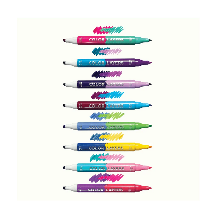 OOLY Paper Color Layers Double Ended Layering Markers - Set of 8