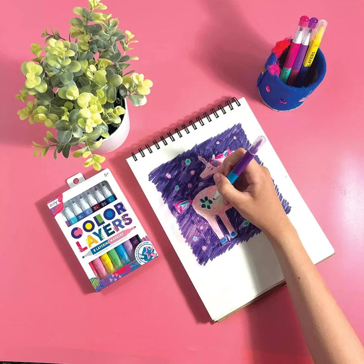 OOLY Paper Color Layers Double Ended Layering Markers - Set of 8