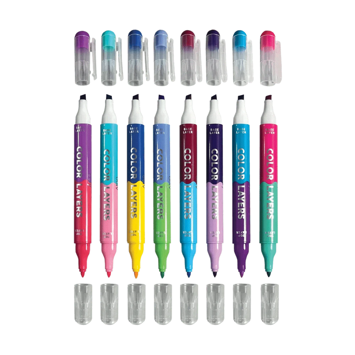 OOLY Paper Color Layers Double Ended Layering Markers - Set of 8
