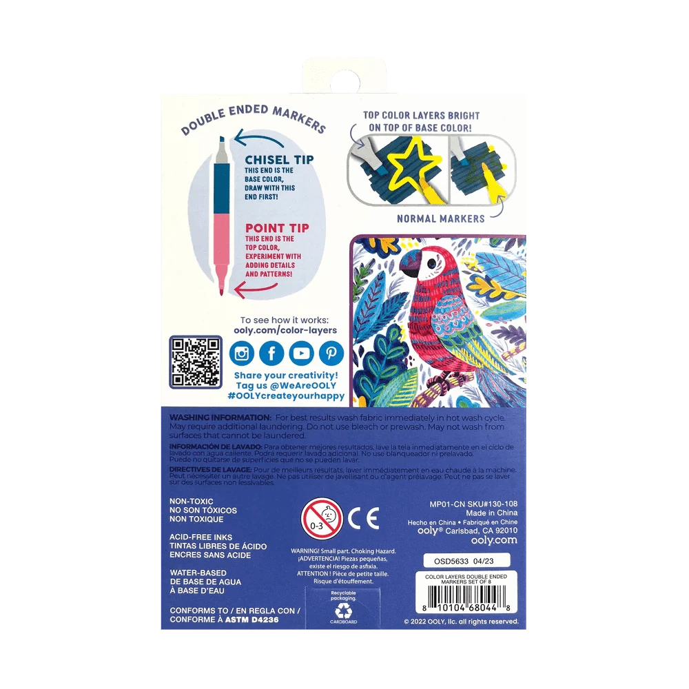 OOLY Paper Color Layers Double Ended Layering Markers - Set of 8