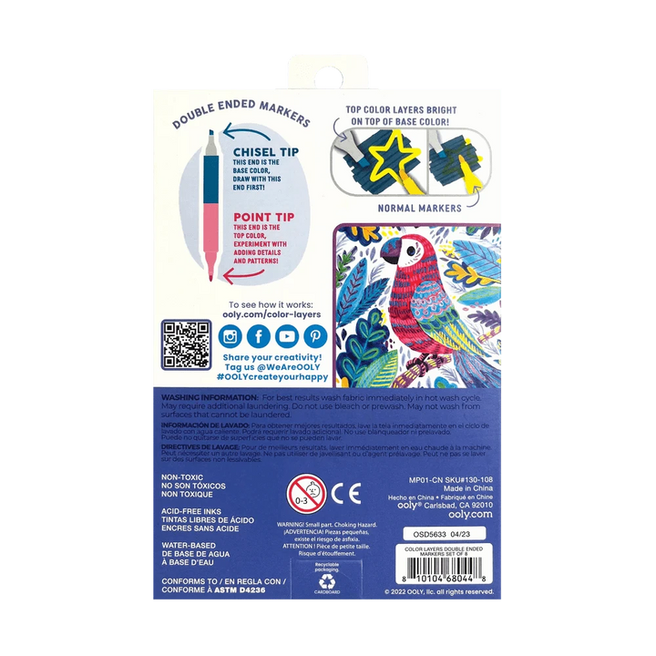 OOLY Paper Color Layers Double Ended Layering Markers - Set of 8