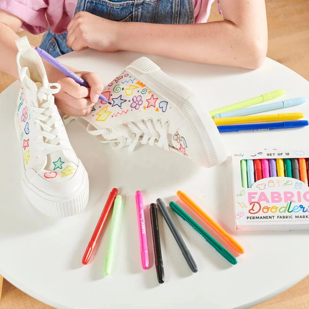OOLY Paper Fabric Doodlers Markers - Set of 12